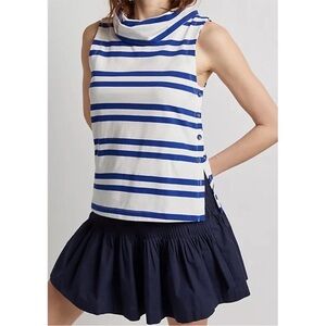 Anthropologie Maeve striped turtleneck sleeveless top